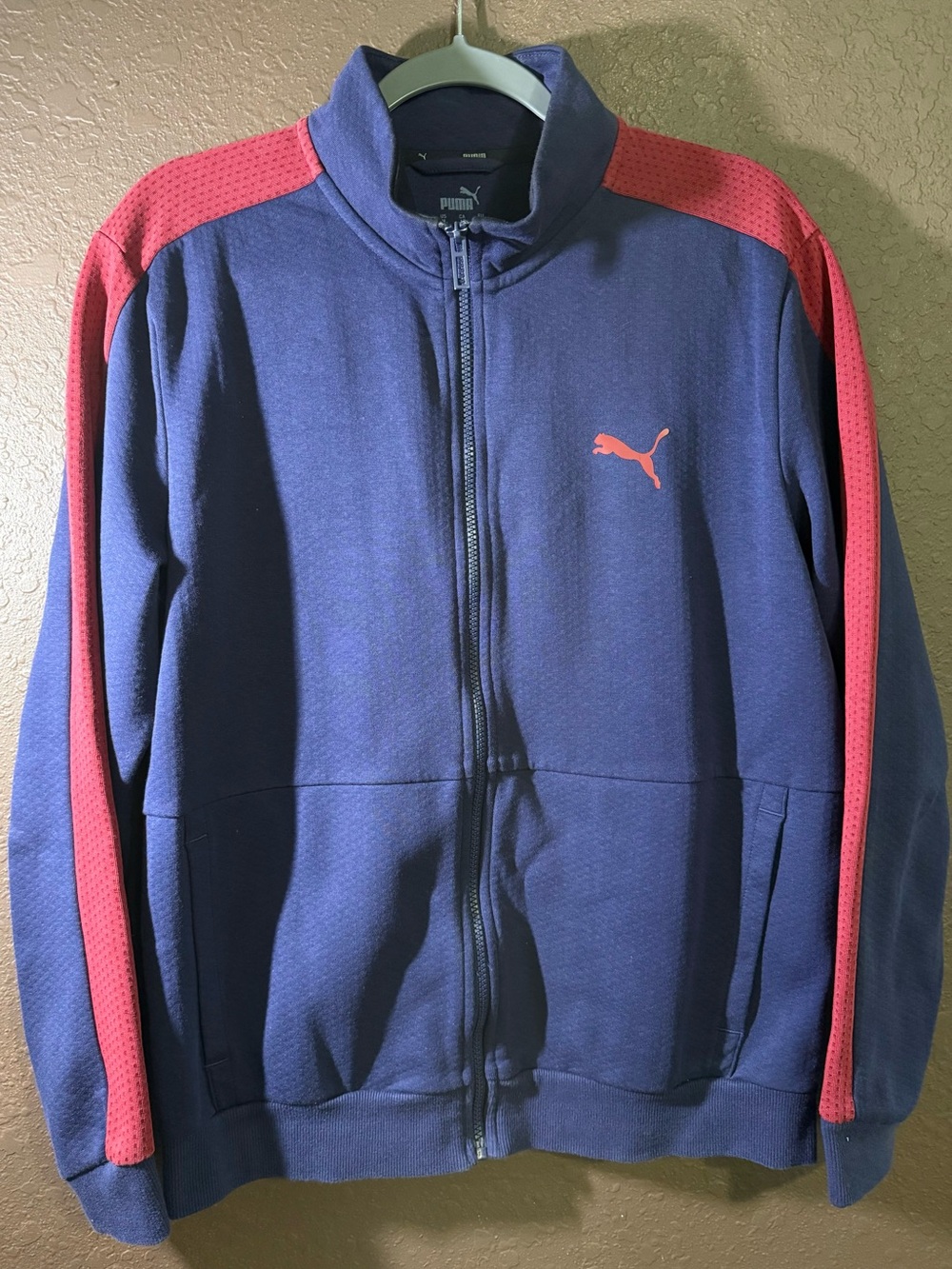 PUMA Track Jacket Men’s Full Zip Blue Red Size -Medium